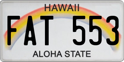 HI license plate FAT553