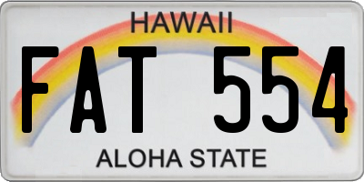 HI license plate FAT554