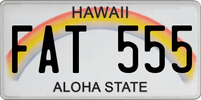 HI license plate FAT555