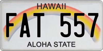 HI license plate FAT557