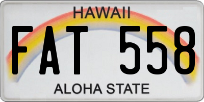 HI license plate FAT558