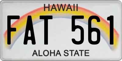 HI license plate FAT561