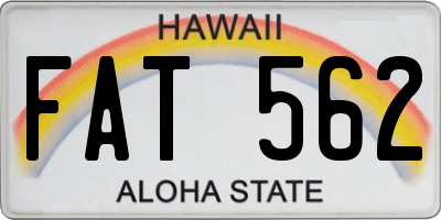 HI license plate FAT562