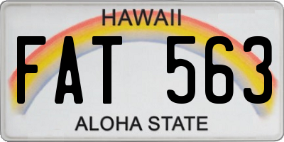 HI license plate FAT563