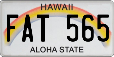 HI license plate FAT565