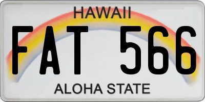 HI license plate FAT566