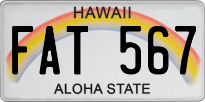 HI license plate FAT567