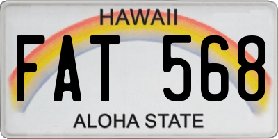 HI license plate FAT568