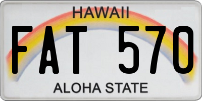 HI license plate FAT570