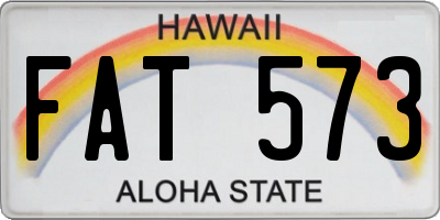 HI license plate FAT573