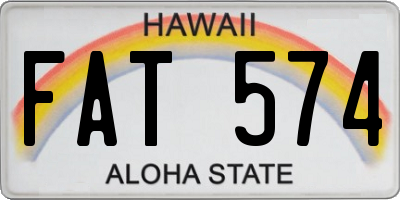 HI license plate FAT574