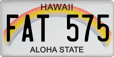 HI license plate FAT575