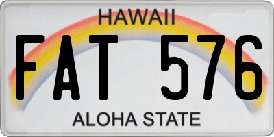 HI license plate FAT576