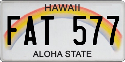 HI license plate FAT577