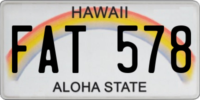 HI license plate FAT578