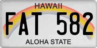 HI license plate FAT582