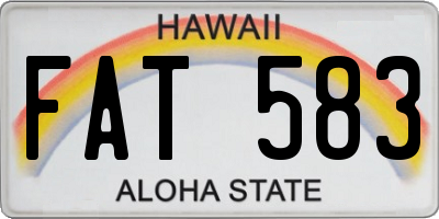 HI license plate FAT583