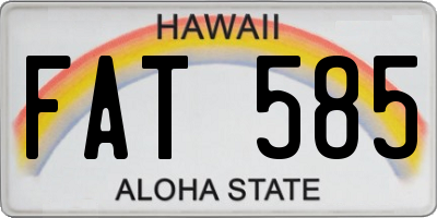 HI license plate FAT585