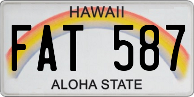 HI license plate FAT587
