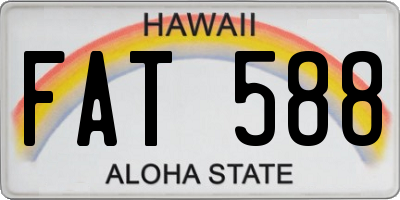 HI license plate FAT588