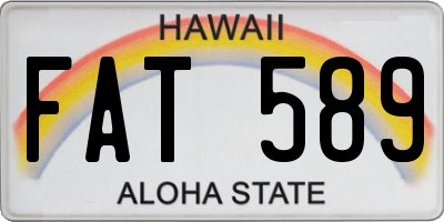 HI license plate FAT589