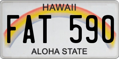 HI license plate FAT590