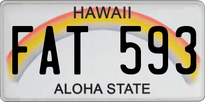 HI license plate FAT593