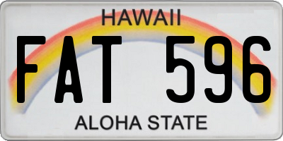 HI license plate FAT596