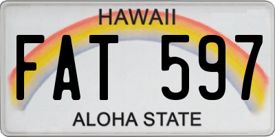 HI license plate FAT597