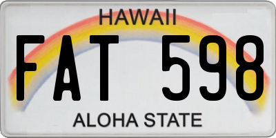 HI license plate FAT598