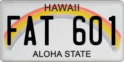 HI license plate FAT601