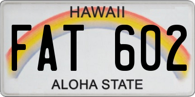 HI license plate FAT602