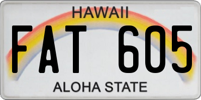 HI license plate FAT605