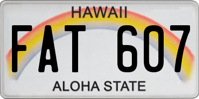 HI license plate FAT607