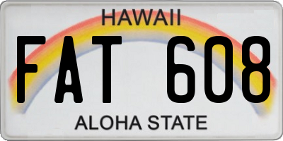 HI license plate FAT608