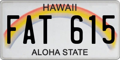 HI license plate FAT615