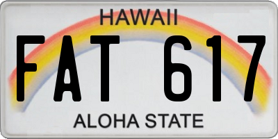 HI license plate FAT617