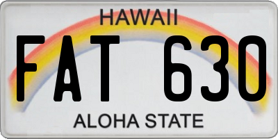 HI license plate FAT630