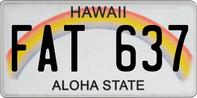 HI license plate FAT637