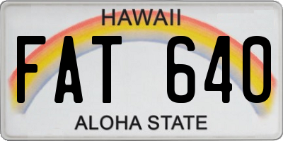 HI license plate FAT640