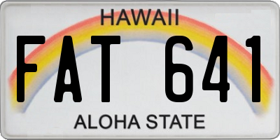 HI license plate FAT641