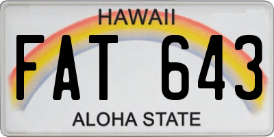 HI license plate FAT643