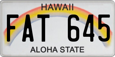 HI license plate FAT645