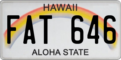 HI license plate FAT646