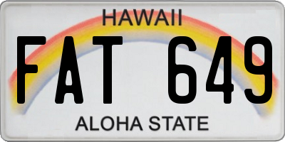 HI license plate FAT649