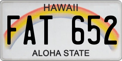 HI license plate FAT652