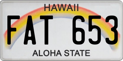 HI license plate FAT653