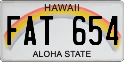 HI license plate FAT654