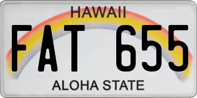 HI license plate FAT655