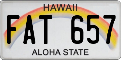 HI license plate FAT657